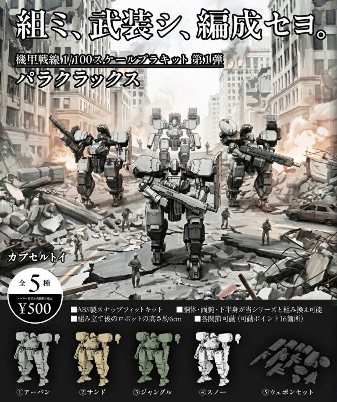 機甲戦線1/100スケールプラキット 第1弾 パラクラックス