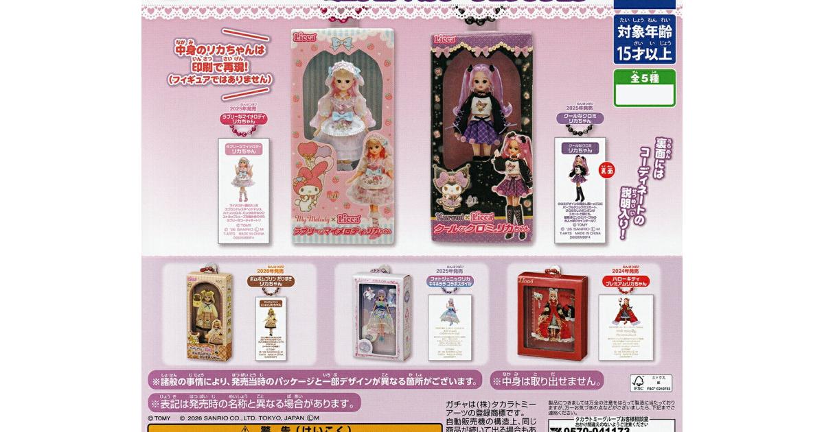 リカちゃん×サンリオキャラクターズコラボレーション ミニチュア 