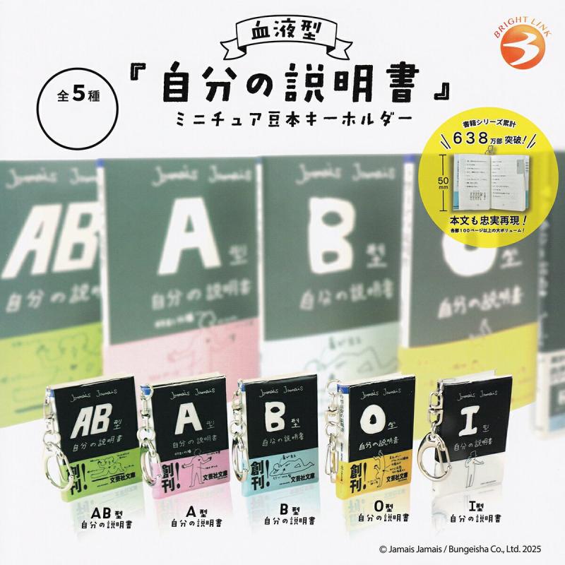 血液型自分の説明書ミニチュア豆本キーホルダー