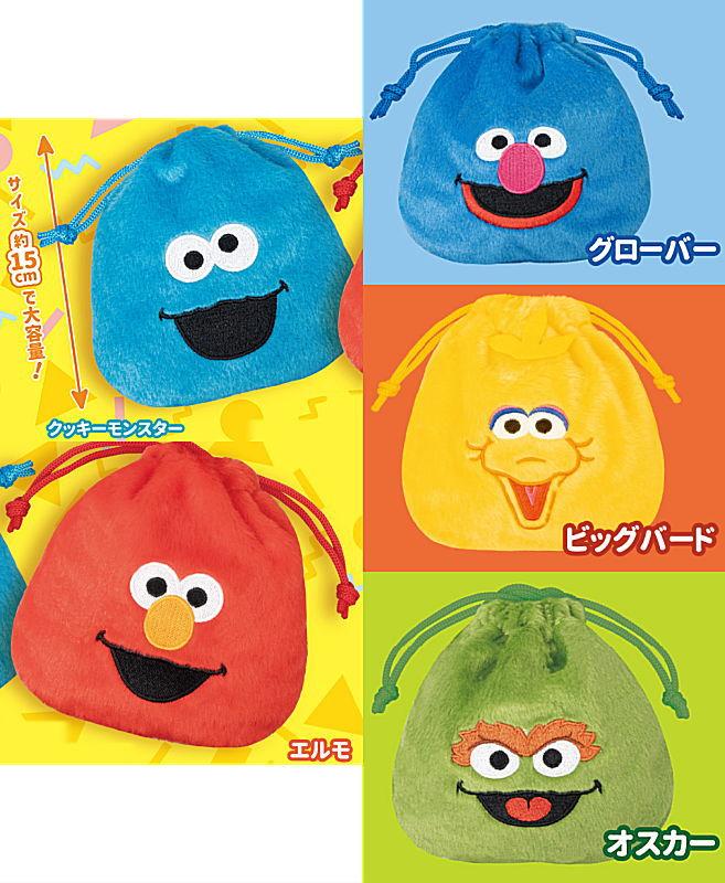 セサミストリート フェイス巾着