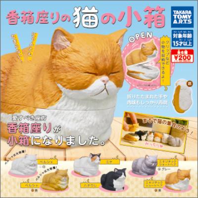 香箱座りの猫の小箱